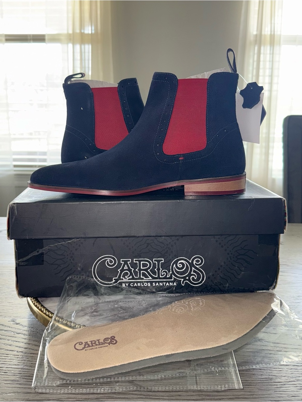 Carlos Santana Men’s Mantra Chelsea Suede Chukka Boots | Deep Blue | Sz. 10 NWB - Picture 3 of 7